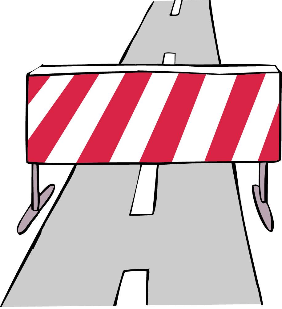 Eine gesperrte Straße.